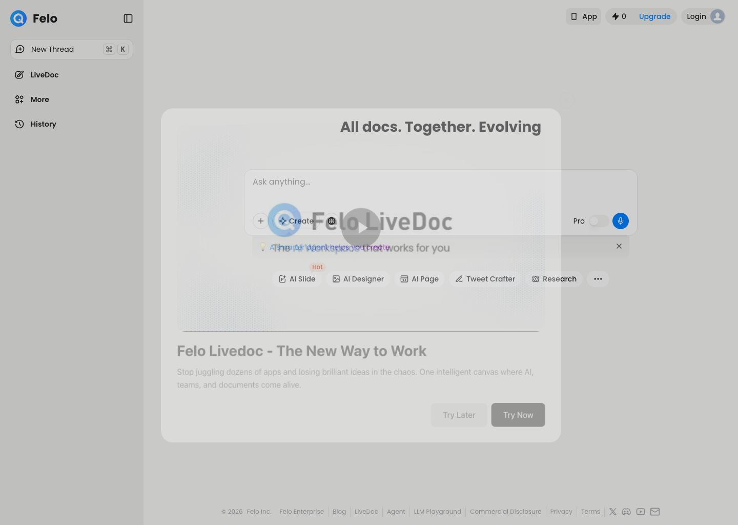 Felo โ Text AI tool screenshot