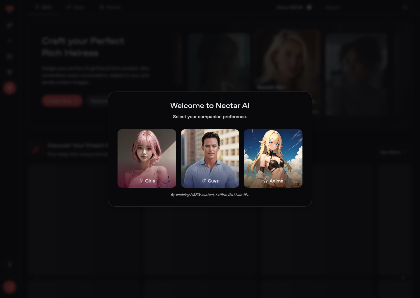 Nectar AI โ NSFW AI tool screenshot