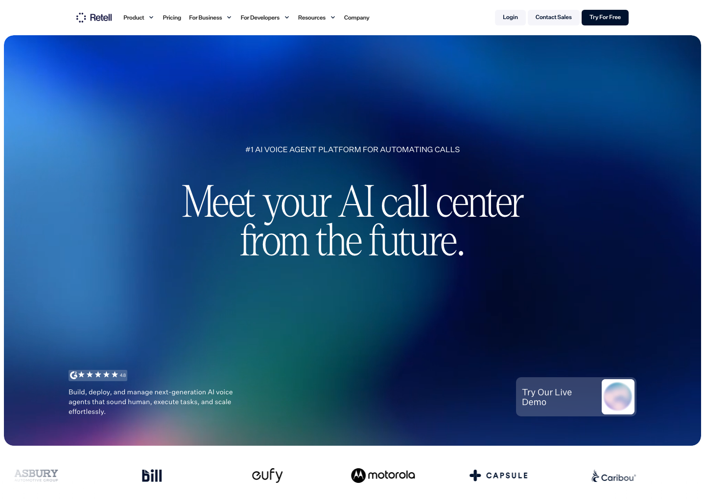 Retell AI โ Audio AI tool screenshot