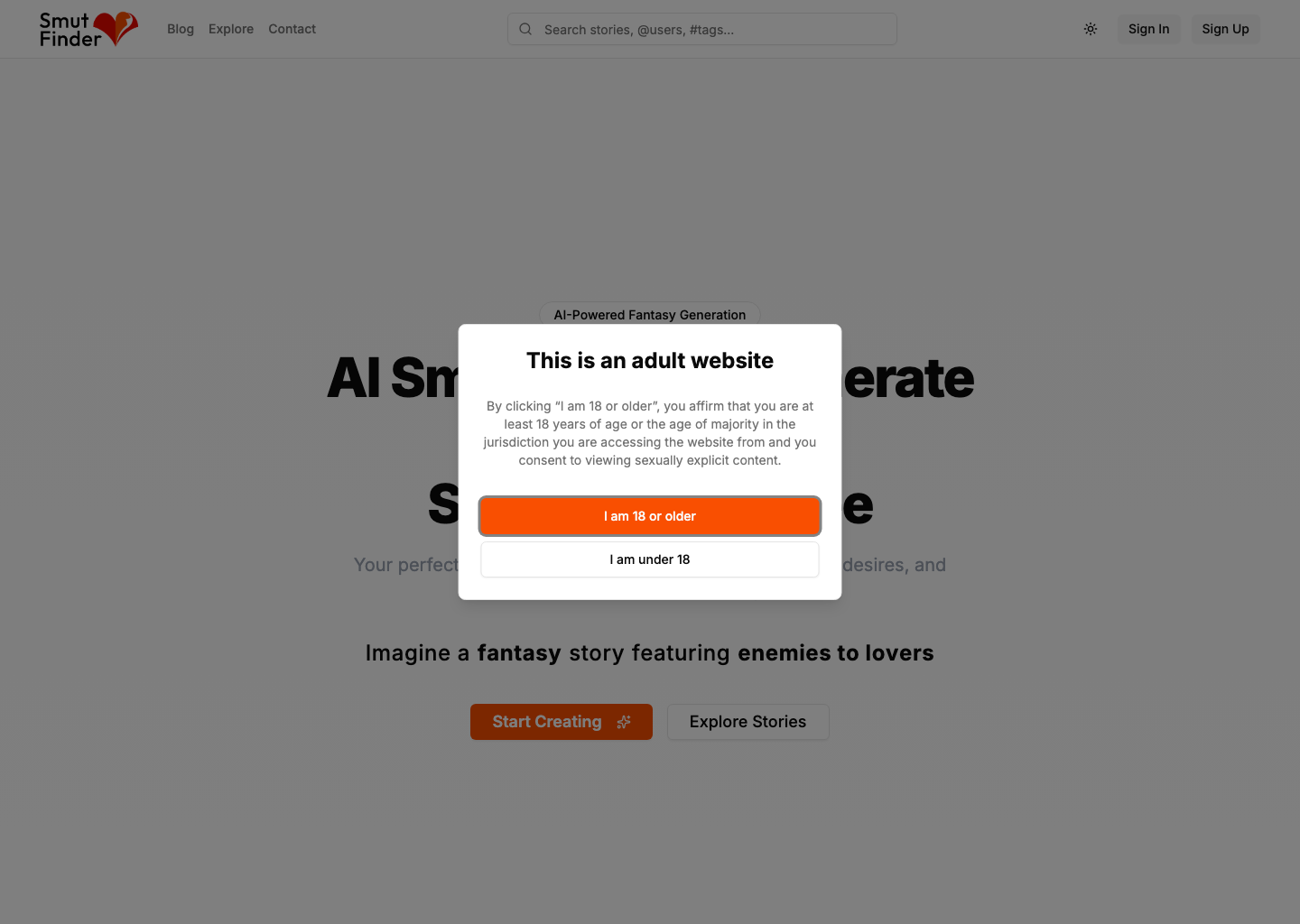 SmutFinder โ NSFW AI tool screenshot